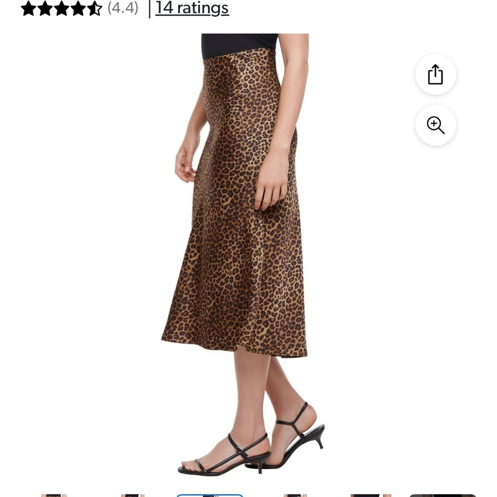 Express Satin Animal Print Midi Skirt